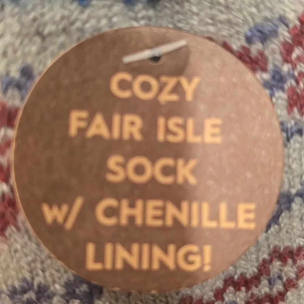 BearPaw Fair Isle Chenille Lined‎ Socks